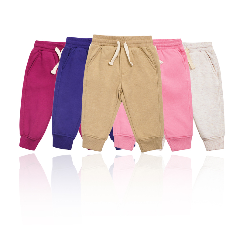 Nenas de cor sólida TC tecido elástico pantalóns de cintura media